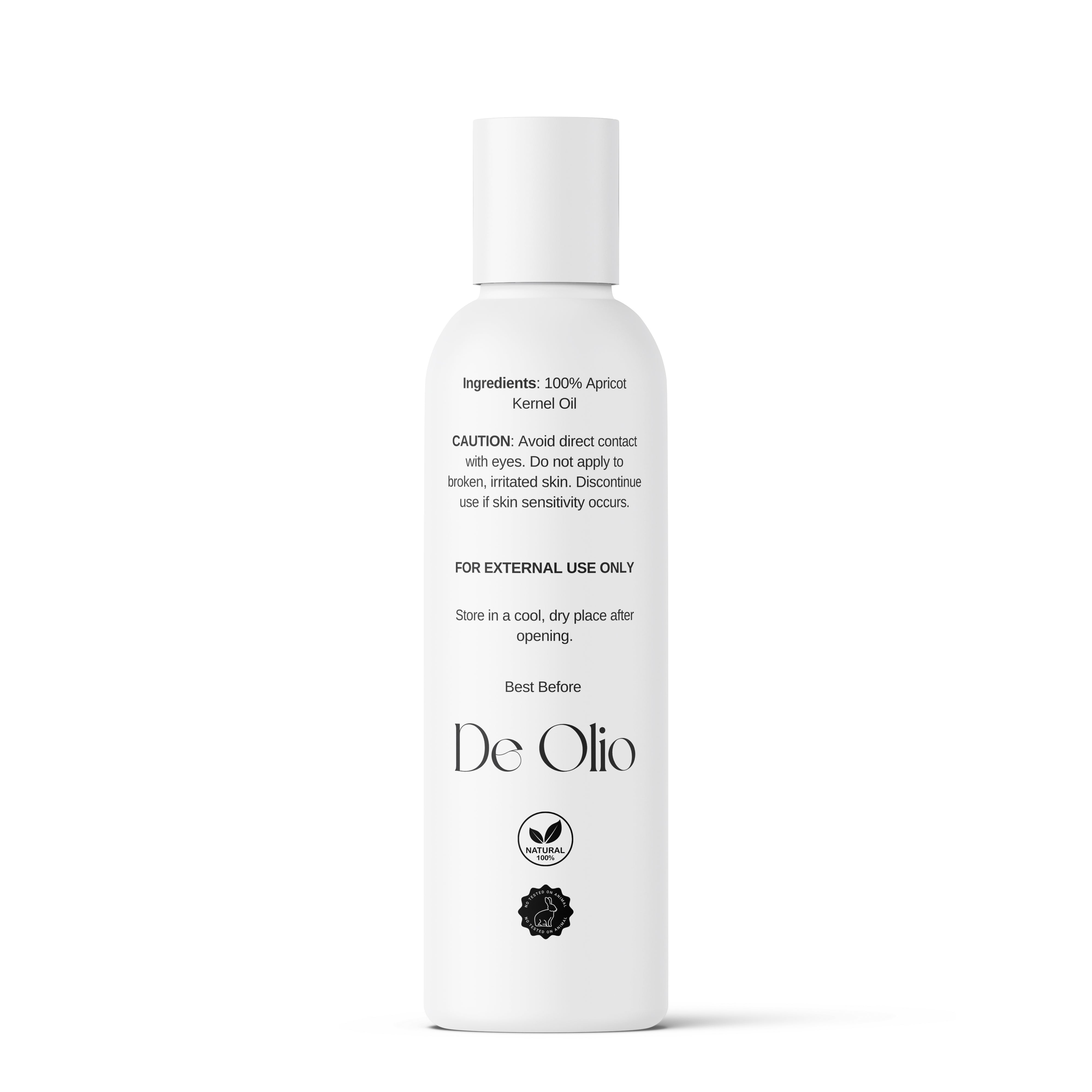 De Olio | Apricot Kernel Oil | 100 Pure & Natural | Cold Pressed | Carrier Oil for Massage, Aromatherapy and Skin |
