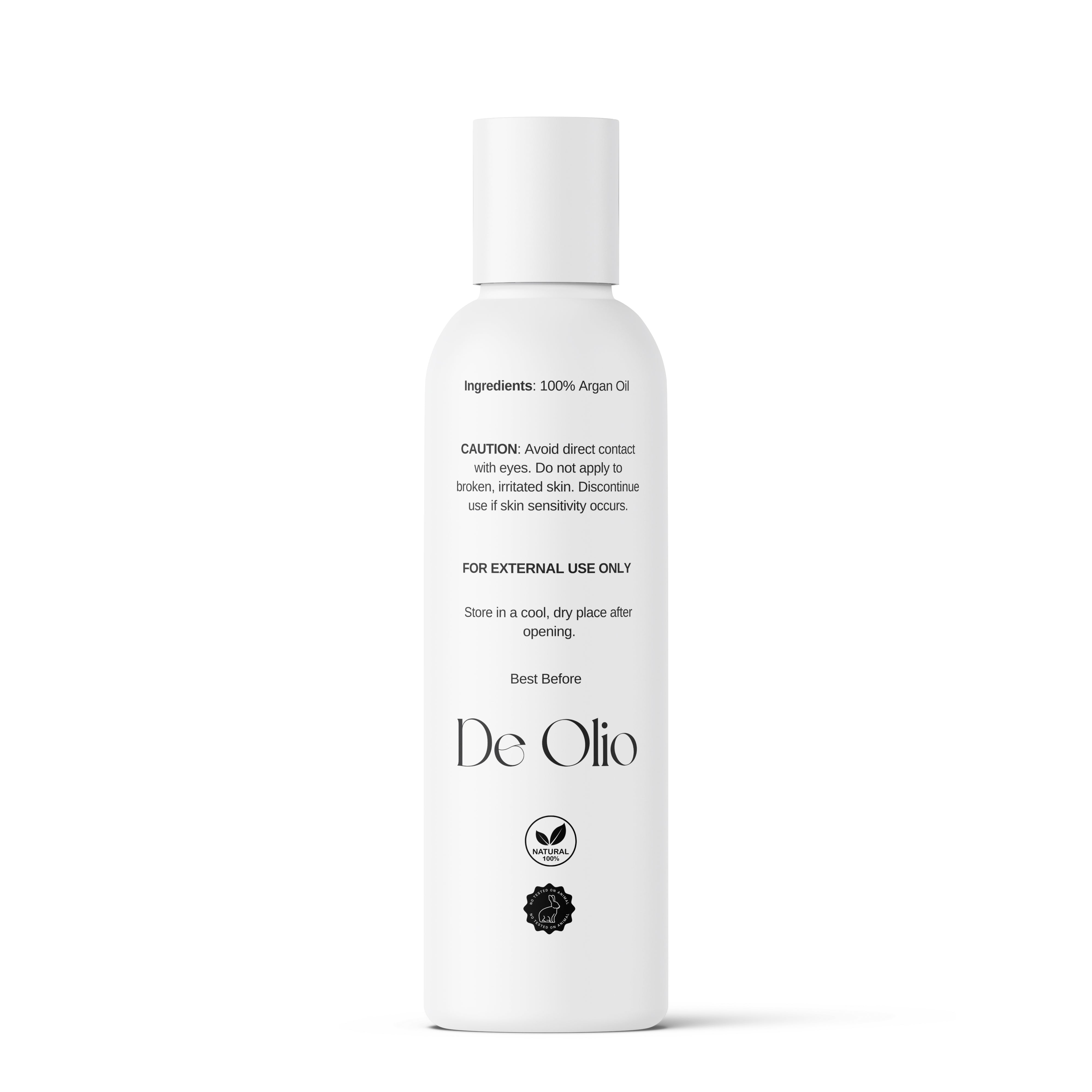 De Olio | Argan Oil of Morocco | 100% Pure & Natural | Refined | Cold Pressed | Carrier Oil for Skin, Face & Hair
