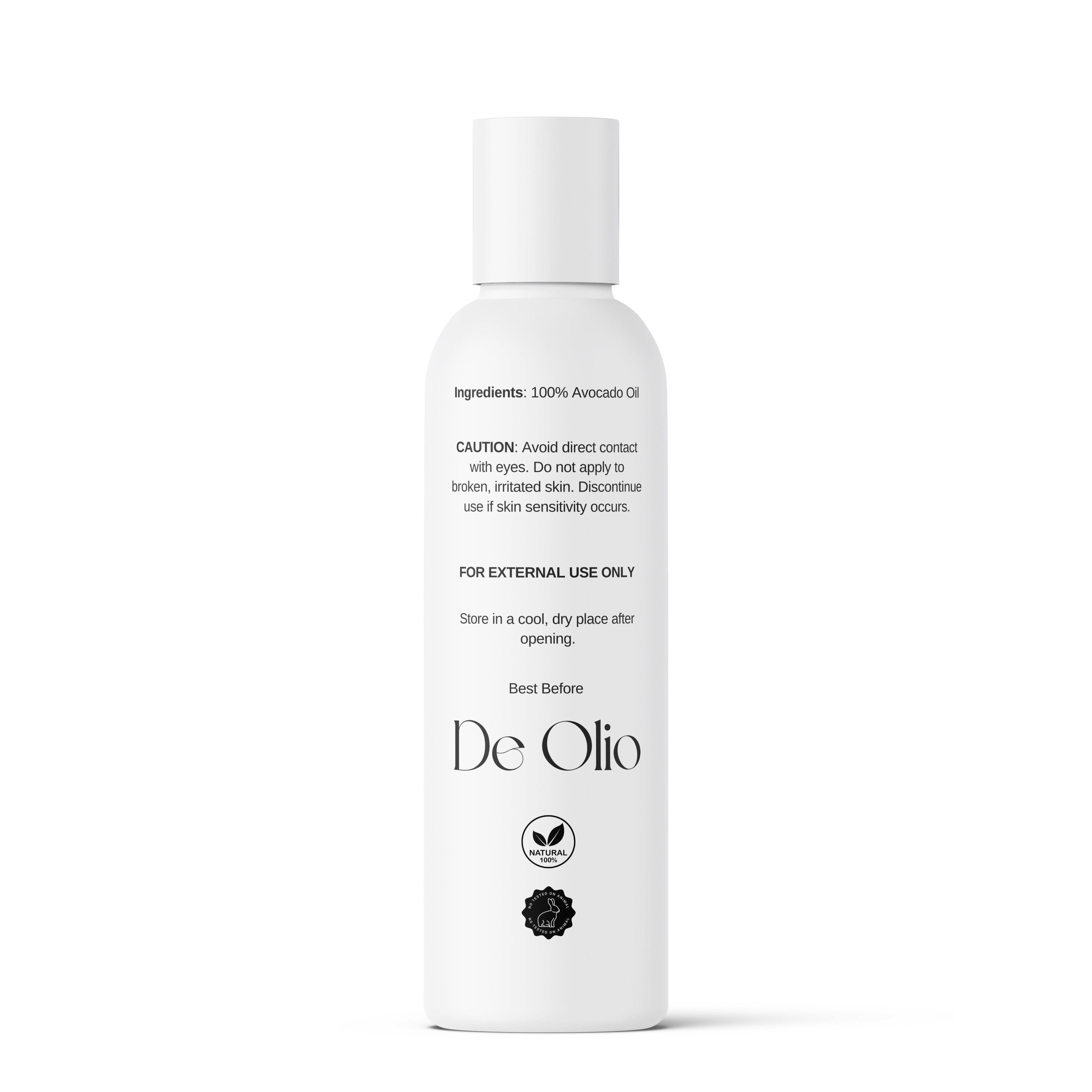 De Olio | Avocado Oil | 100% Pure and Natural | Cold Pressed | Skin & Hair | Carrier Oil | Massage Oil