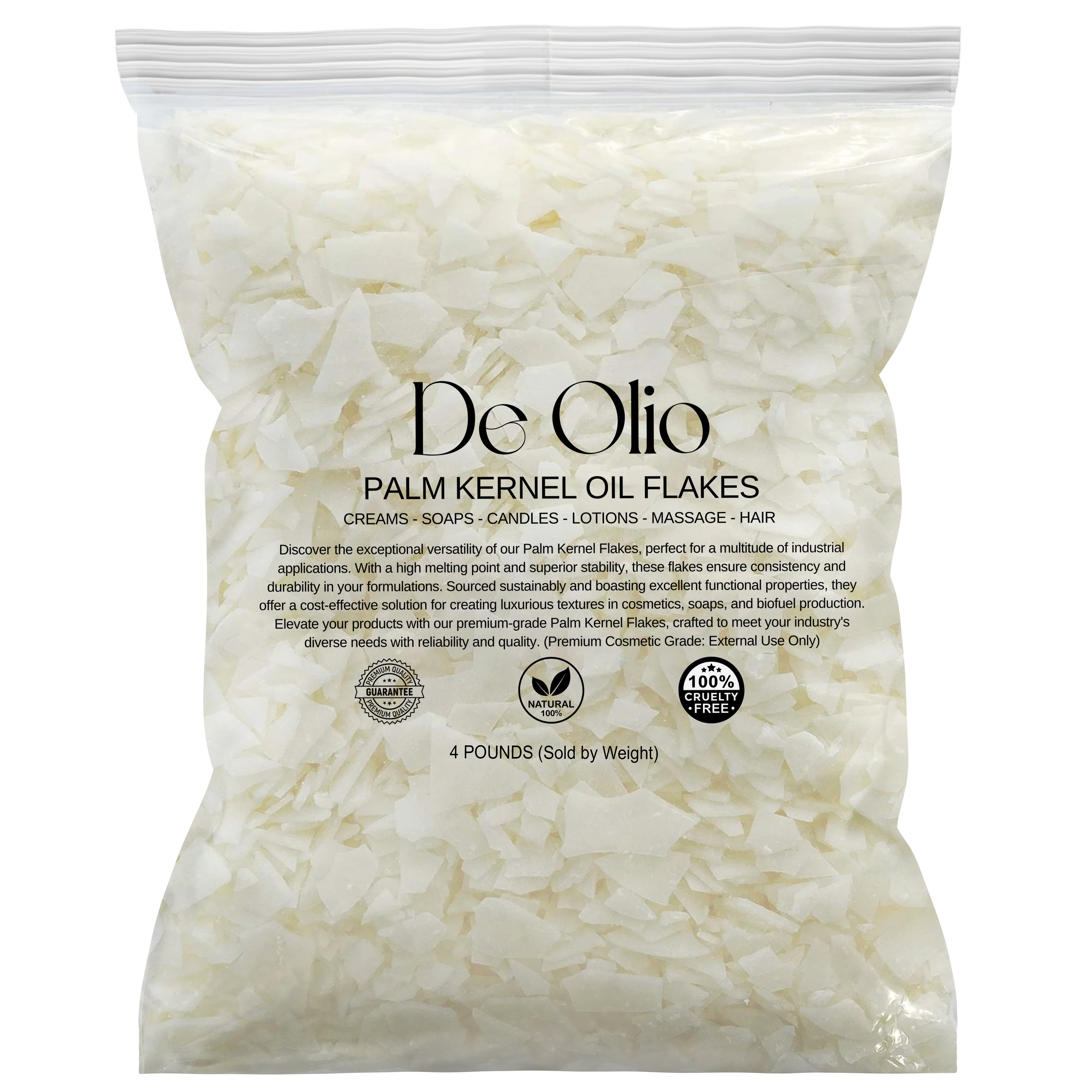 De Olio | Palm Kernel Oil Flakes | for Soap Making, Lotions, Creams & Candle Making | Premium Cosmetic Grade…