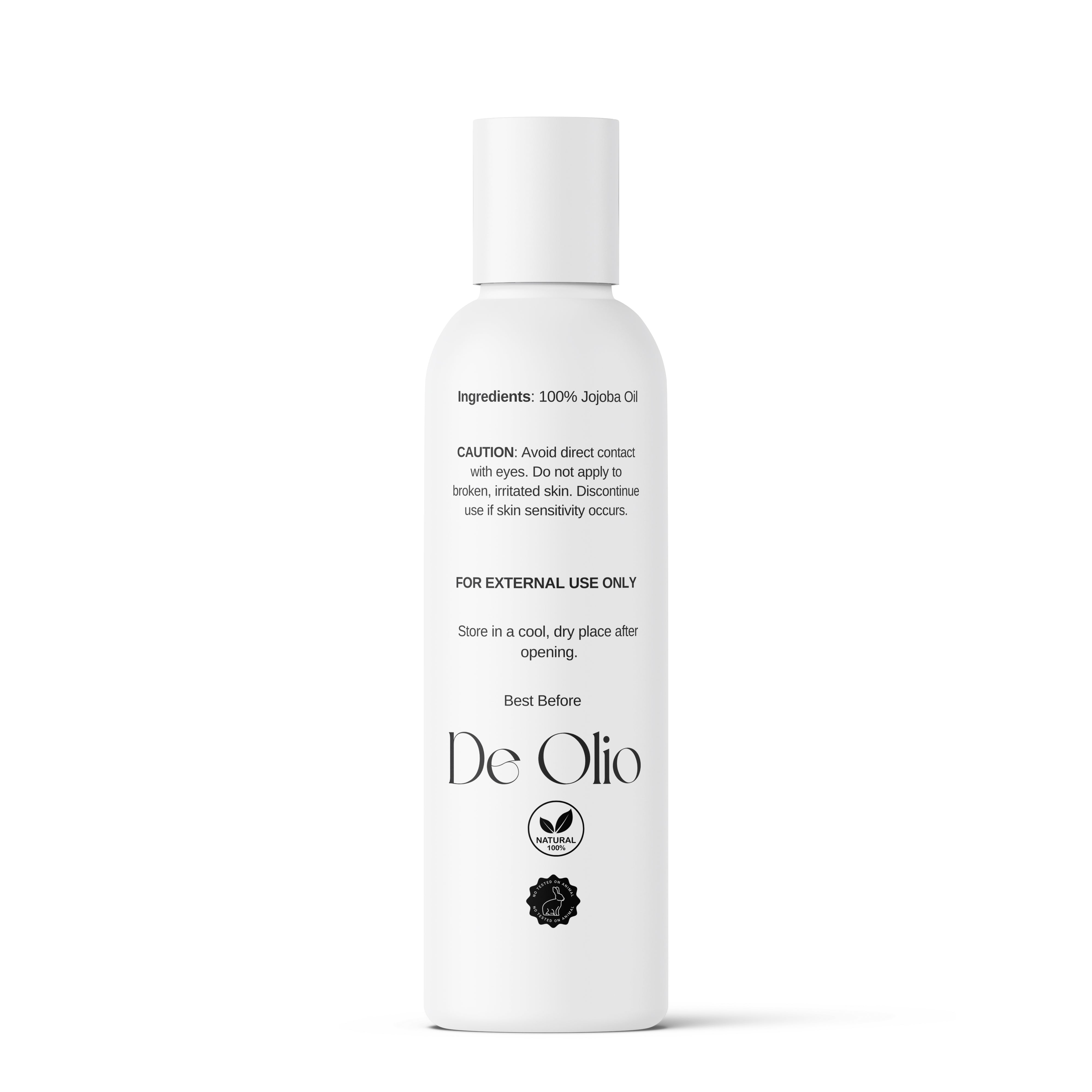 De Olio | Golden Jojoba Oil | 100% Pure & Natural | Face, Hair and Body | Cold Pressed | Soap Making & Massage | Carrier Oils
