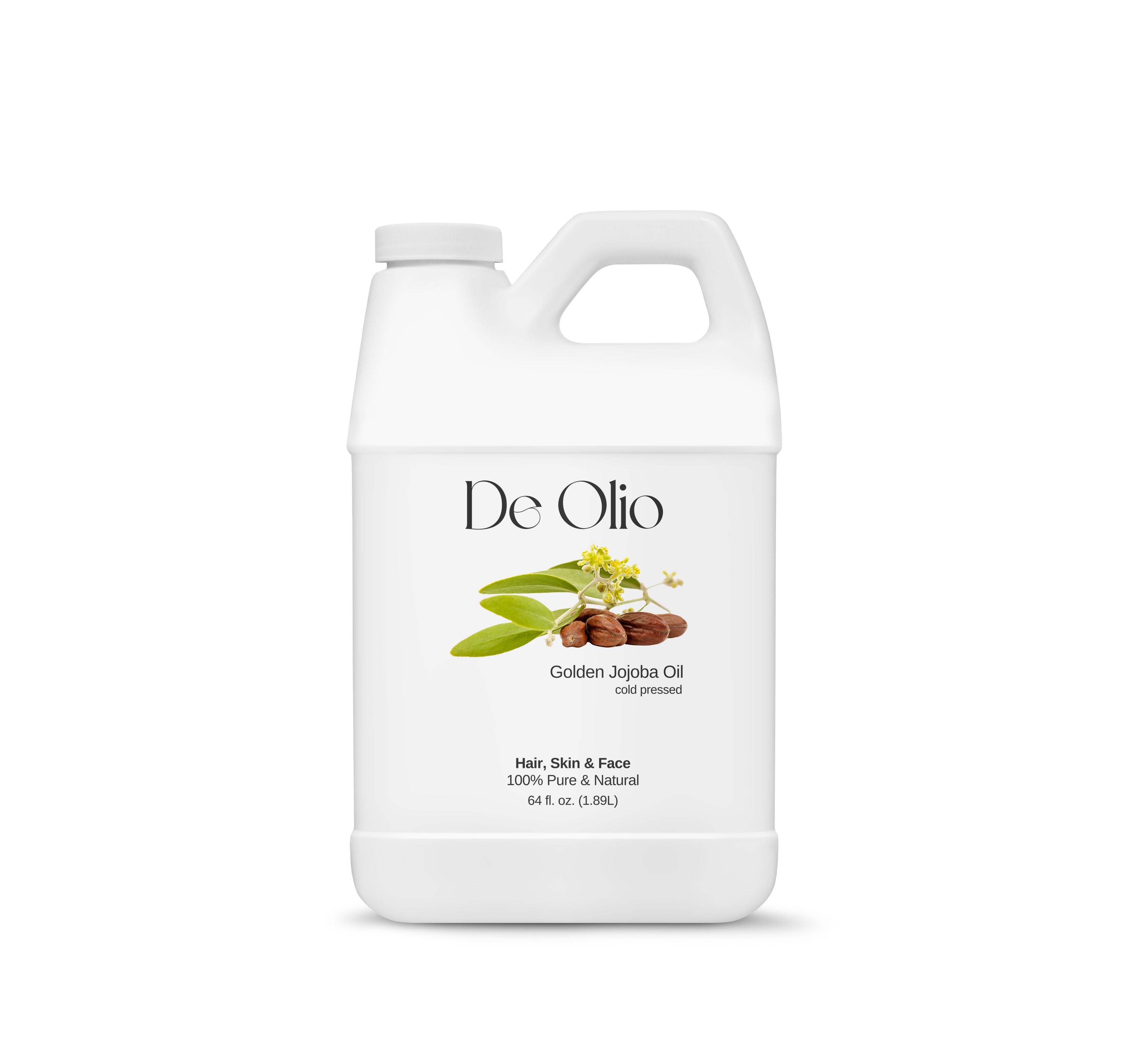 De Olio | Golden Jojoba Oil | 100% Pure & Natural | Face, Hair and Body | Cold Pressed | Soap Making & Massage | Carrier Oils