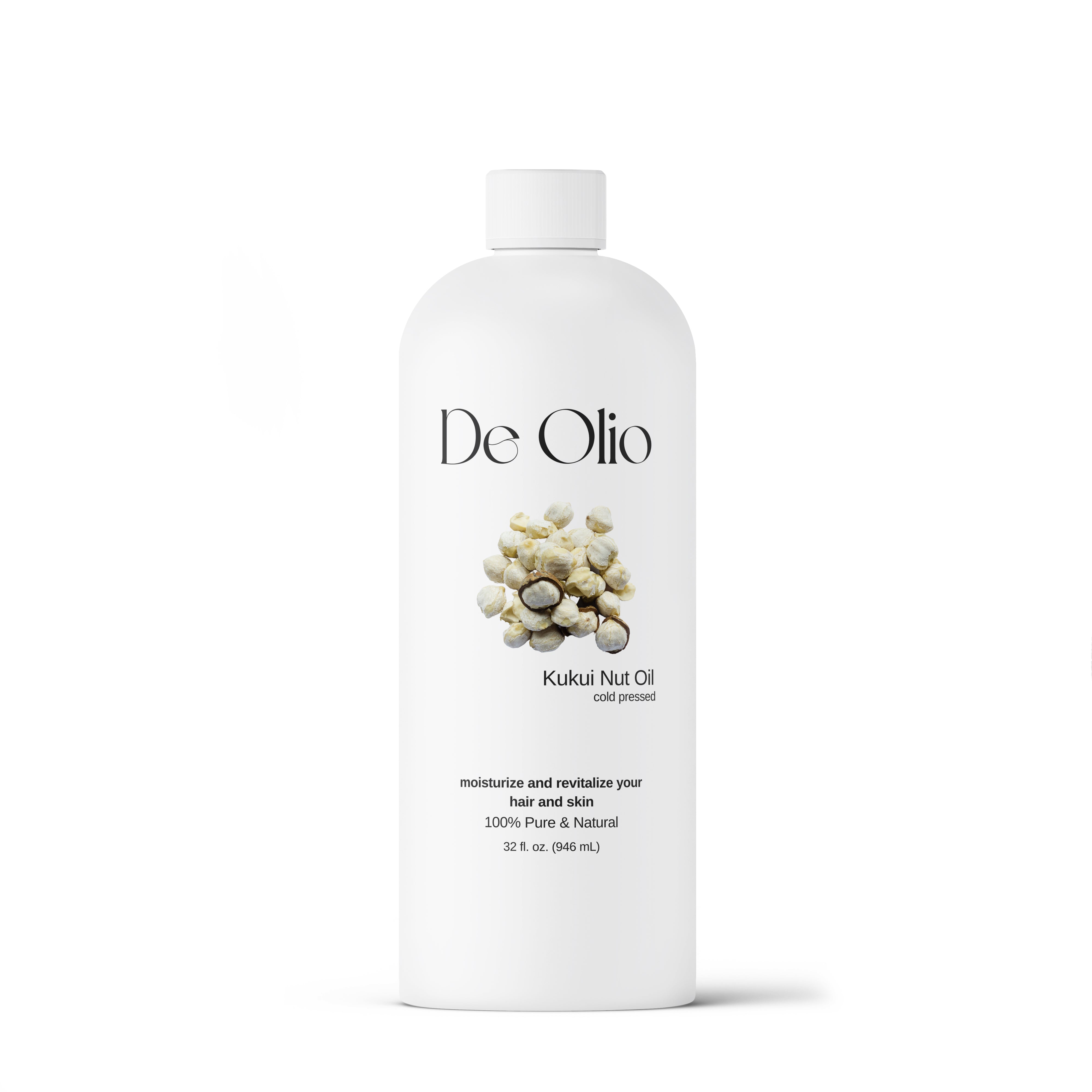 De Olio | Kukui Nut Oil | 100% Pure & Natural | Cold Pressed | Carrier Oil for Skin, Face, Hair, Essential Oils and Soap Making | Unrefined