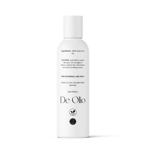 De Olio | Kukui Nut Oil | 100% Pure & Natural | Cold Pressed | Carrier Oil for Skin, Face, Hair, Essential Oils and Soap Making | Unrefined