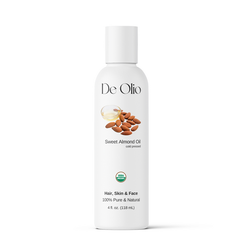De Olio | Sweet Almond Oil | Organic | 100% Pure and Natural | Cold Pressed |100% Pure Moisturizing Oil | Skin, Hair & Face | Carrier Oil | Soap Making